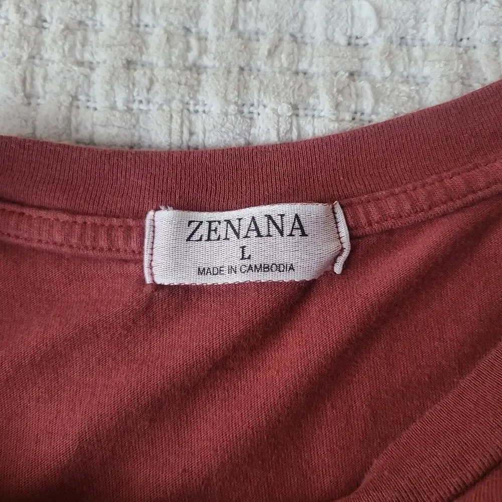 Zenana Dip Dye Short Sleeve Round Neck Top Size L - Picture 4 of 8